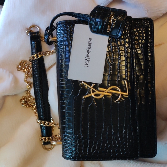 YSL sunset medium chain bag in crocodile - Picture 13 of 16